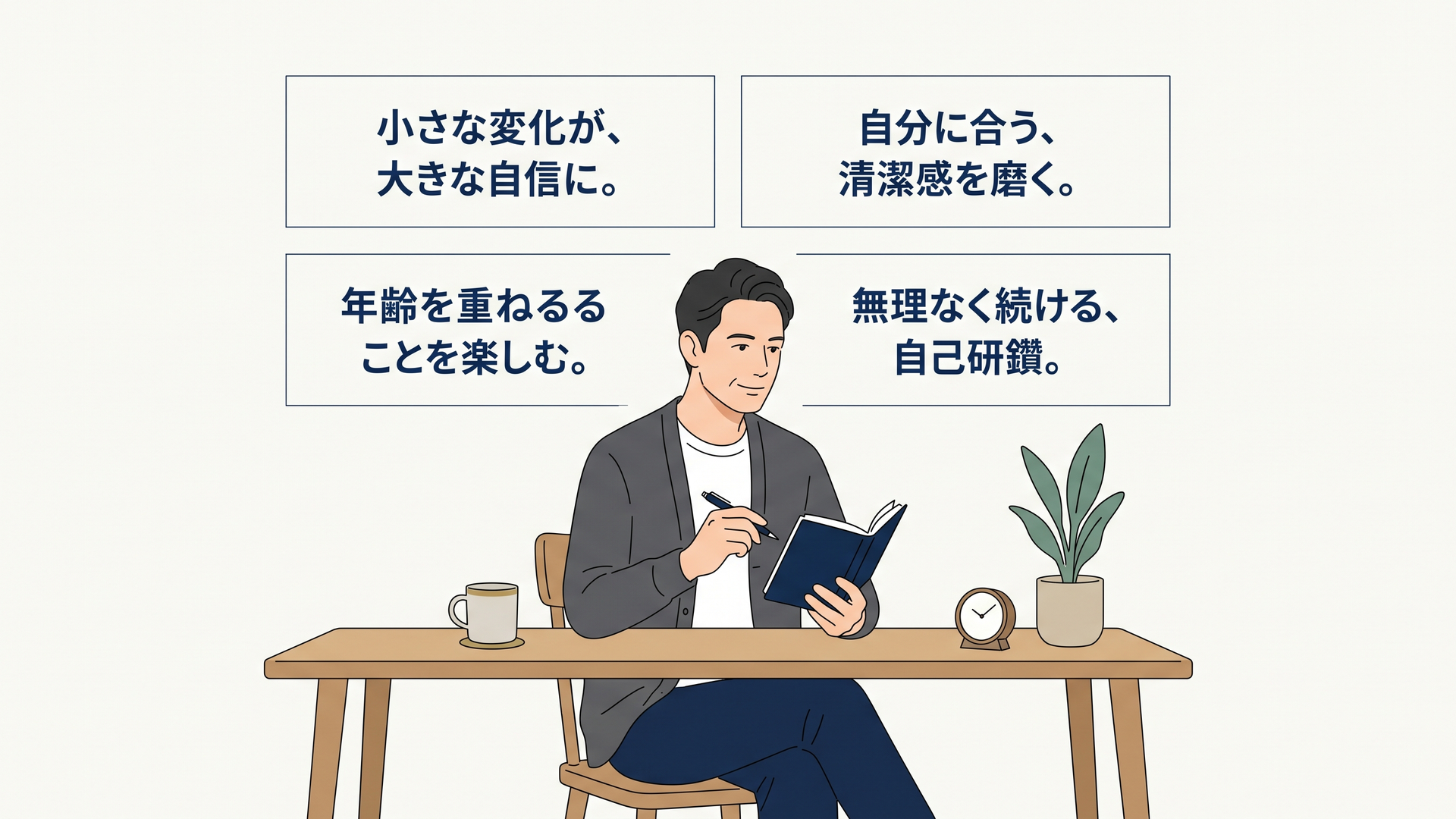 清潔感がない原因を確認する男性のイメージ